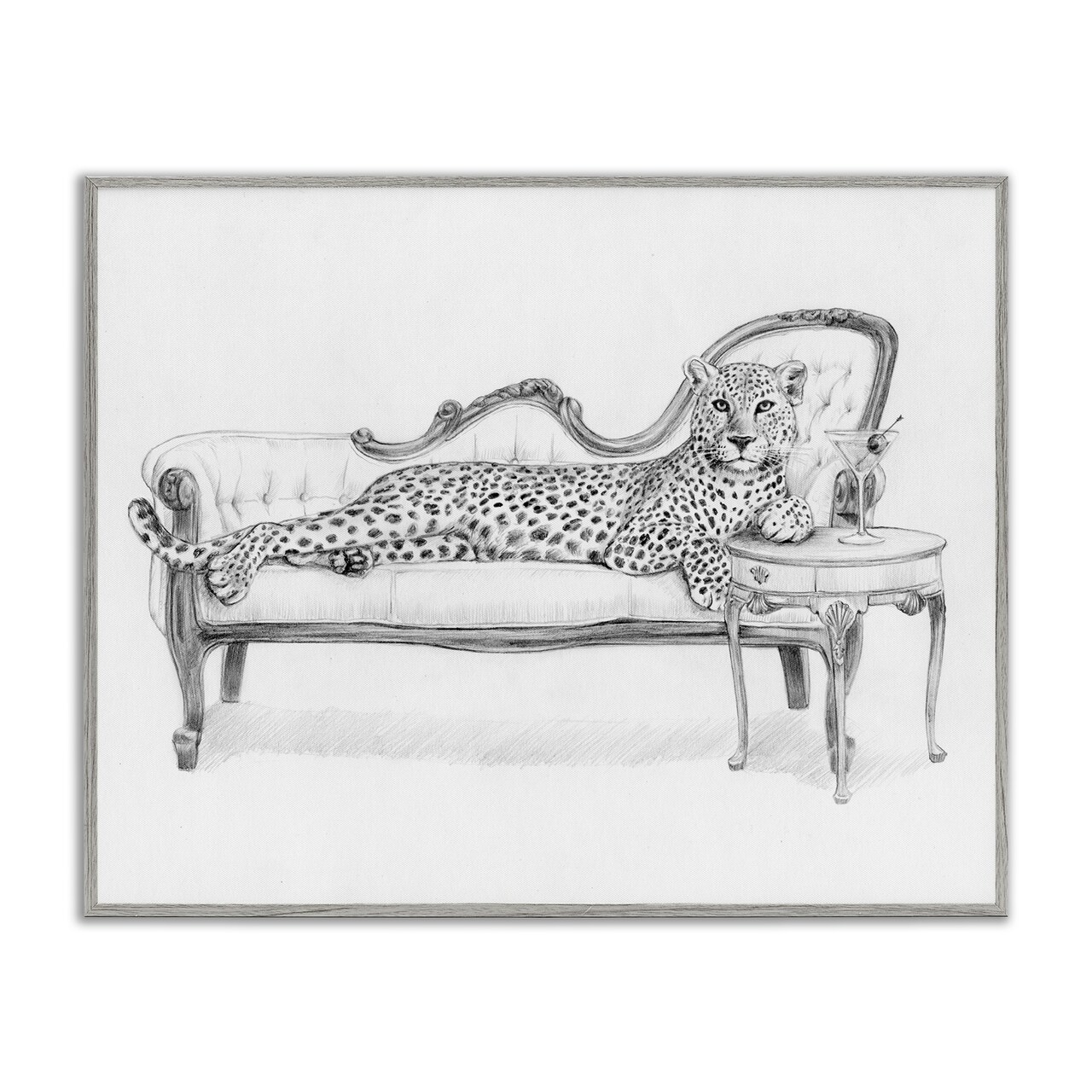 Stupell Industries Lounging Beast Cheetah Framed Giclee, design by Victoria Barnes